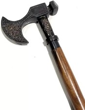 36'' Walking Stick Viking Wooden Walking Cane for Stylish Handle Nautical Style