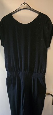 Eleganter Jumpsuit von Promod mit Strass Schwarz Größe 40