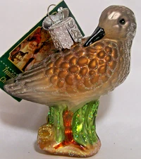 OWC Old World Christmas Blown Glass Sandpiper #16057 shore bird beach coastal
