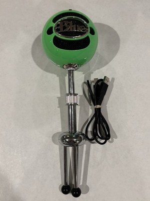 Blue Snowball USB Condenser Microphone - Neon Green W/Stand & USB Cable Works