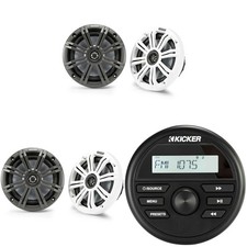 Kicker KMC2 Gauge Mount Marine Grade Receiver   2 Pairs  45KM654 6.5" Mari...