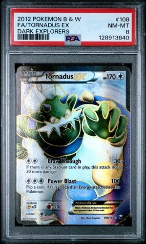 Tornadus EX 108/108 PSA 8 BW Dark Explorers Full Art Ultra Rare Pokemon Card AA8