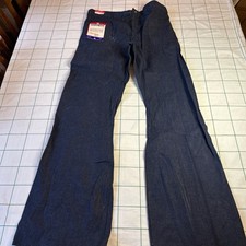 navdungaree Deadstock 70s Men's Dark Indigo Cone Denim Bell Bottom Jeans 40x36
