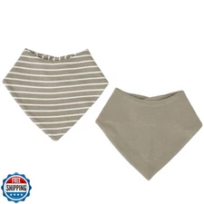 Woolino Merino Wool Baby Bibs - Highly Absorbent Bandana Bib with Cotton Oute