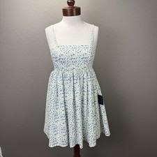 Lulus NWT Always Darling Light Blue Floral Print Babydoll Dress Sz S Cottagecore