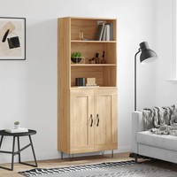 Highboard Sonoma-Eiche 69,5X34X180 Cm Holzwerkstoff Landhausstil
