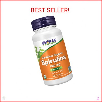 NOW Supplements, Organic Spirulina 500 mg with Vitamins, Minerals and GLA (Gamma