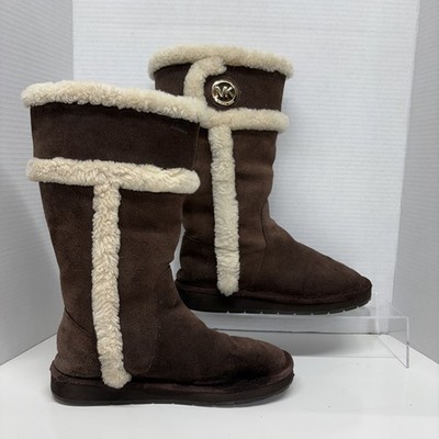 Michael Kors Women s Winter Tall Winter Suede Boots Walnut Size 8