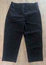 Croft  Barrow Black Stretch Waist Capri Pants Casual Cropped Pull-On Size 10