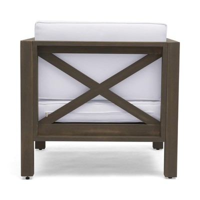 Outdoor Club Chair - Exotic Acacia Wood Frame, Fresh Cushion Colors,