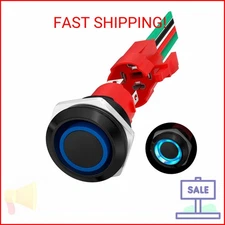Joinfworld 20A 12V Push Button Switch Latching 19MM Pushbutton Switch with 12 Vo