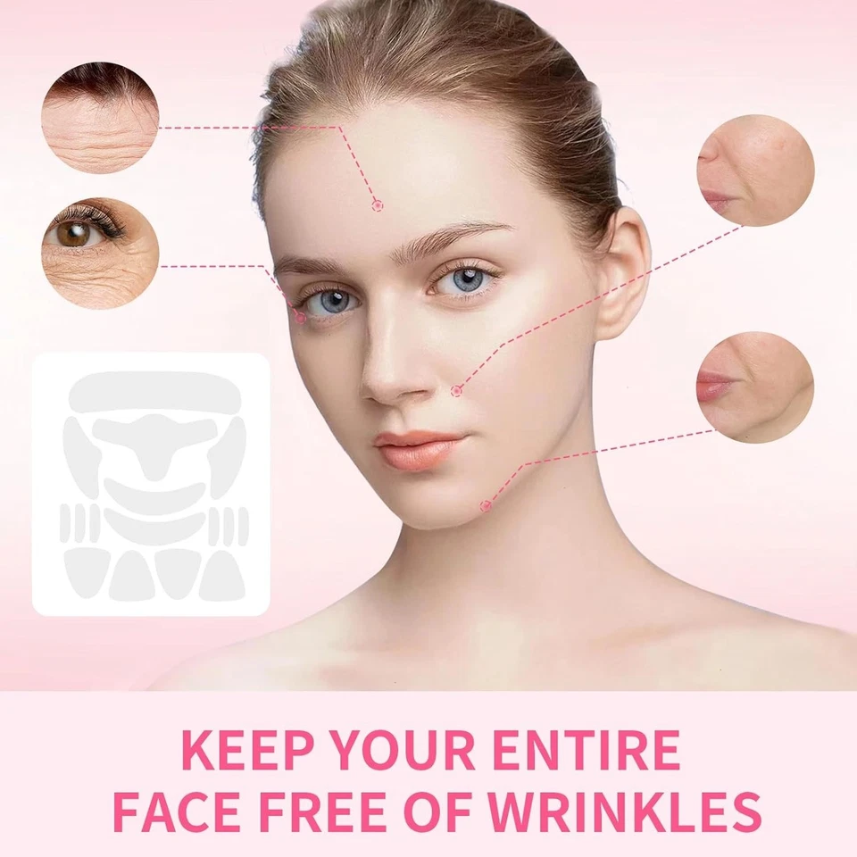 Anti Wrinkle Patches 16Pcs Silicone Face Pads for Forehead Eye Neck Smile Lines - Image 3 of 4