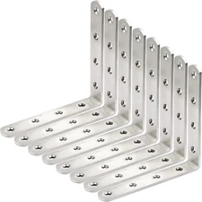 L Brackets Corner Bracket,90 Degree Stainless Steel Corner Brace- 8 Packs 4 Mm T