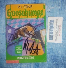 RL Stine Hand Signed Goosebumps Book COA Monster Blood NO US TARIFF