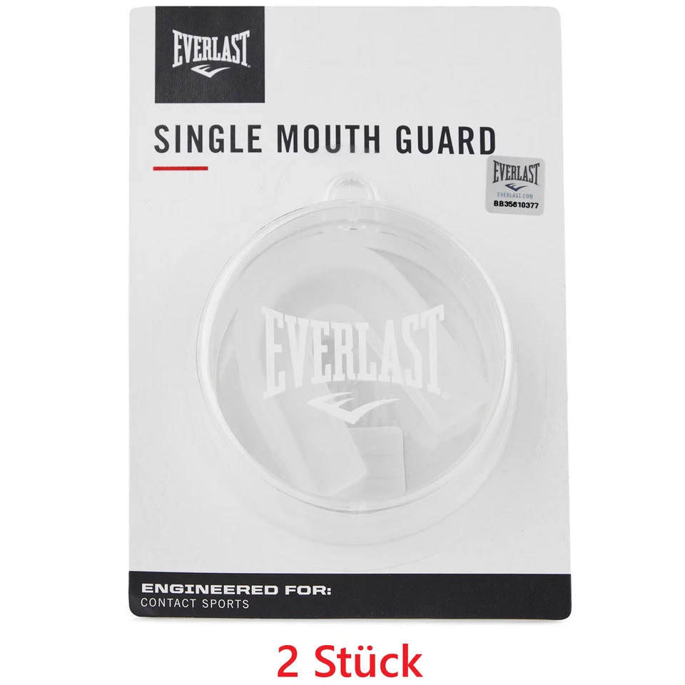 2 Stück Everlast Zahnschutz Singel Mundschutz Boxen MMA Kampfsport Transparent