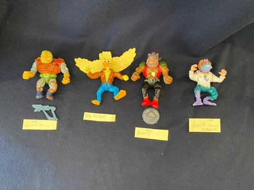 Vintage TMNT 1988-1989 Baxter Stockman, Bebop, Ace Duck, General Trang
