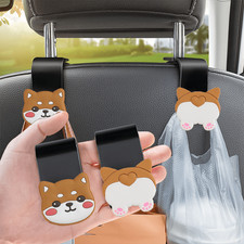 2 Pack Car Seat Hanger, Cute Animal Seat Headrest Hang Hook, Universal Vehicle