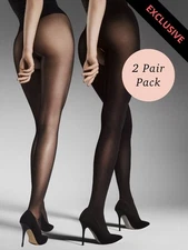 Fiore Ouvert 20/80 Crotchless Tights 2 Pair Pack