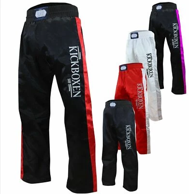 BAY® STICK Kickboxhose Kickboxen Kickbox-Hose Thaiboxen schwarz pink rot weiß - Bild 1 von 4