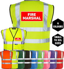 FIRE MARSHAL Printed Hi-Vis High Viz Visibility Safety Vest Waistcoat Tabard