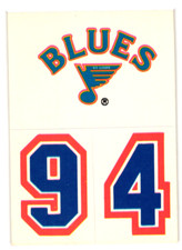 1987-88 Topps Hockey Helmet Stickers Card #28 Blues       