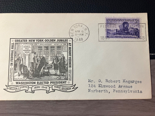 Commemorative for New York Golden Jubilee, Washington elected president, 1948