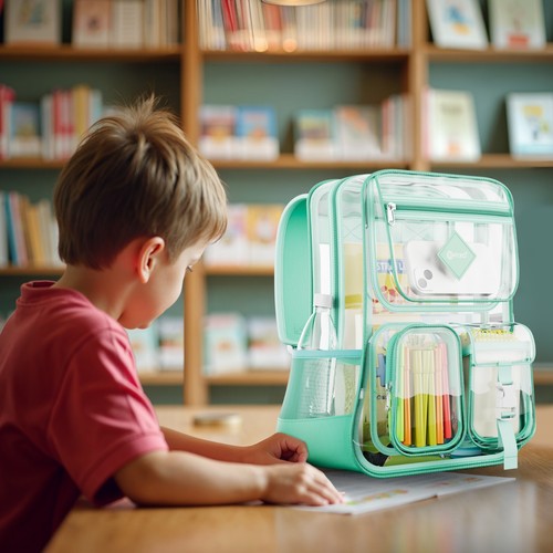 Mochila transparente Contixo para niños y adultos - Bolsa de PVC transparente - Imagen 14 de 28