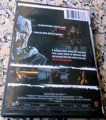 TERRIFIER UNRATED DVD Art The Clown Damien Leone Jenna Kanell All