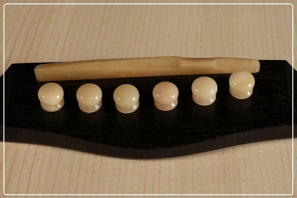 Natural Yellow Non Polished Unbleached Bone Bridge Pins, For Guitar - Foto 3