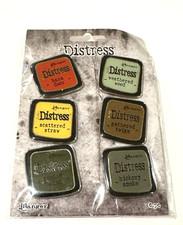 Ranger Distress Pin Set 7 Barn Door Weathered Wood Scattered Straw Hat Lapel NEW