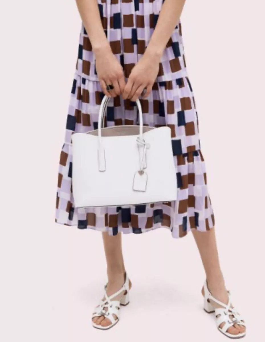 Kate Spade New York Women s Margaux LARGE Satchel Crossbody White 358