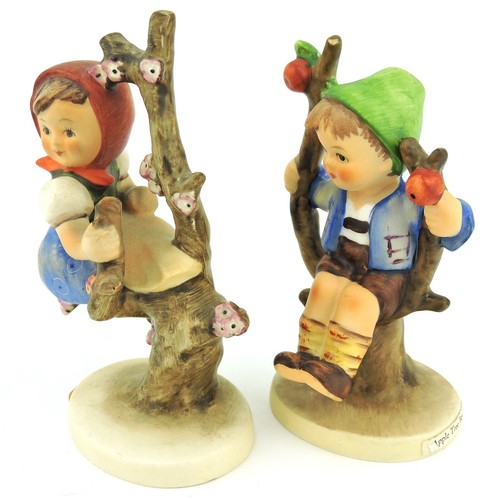 Vintage Goebel Hummel Apfelbaum Junge und Mädchen 742 3/0 747 3/0 TMK-3 3,5" groß - Bild 2 von 12