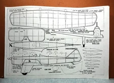 MILES M-5 SPARROWHAWK BALSA FREE FLIGHT MODEL AIRPLANE PLANS 13" WINGSPAN