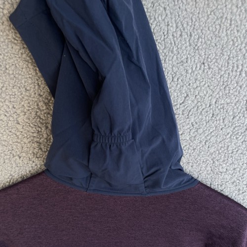 Salomon Mens XL Pulse Mid Layer Full Zip Hoodie Jacket Lightweight Maroon / Navy - Picture 8 of 16