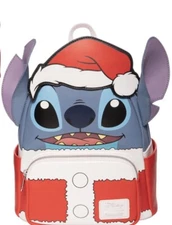 NWT Loungefly Disney Stitch Santa Claus Christmas Backpack Ho Ho Ho