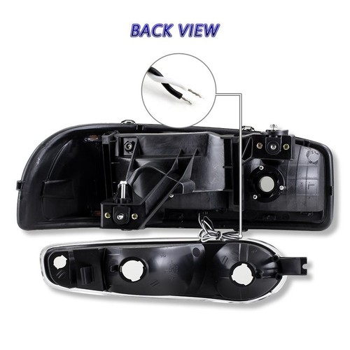 For GMC Yukon/Sierra 1500 Denali DRL LED Black Headlights+Bumper Amber Lamps - Bild 5 von 7