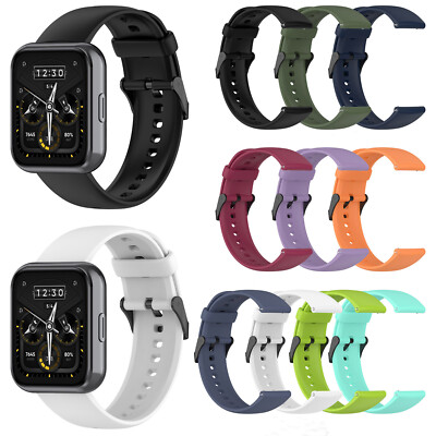22MM Watch Strap Silicone Bracelet Black Buckle For Realme Watch3/Watch2/Watch S