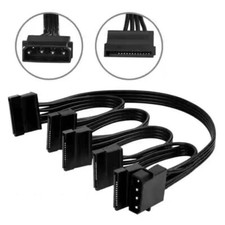 IDE 4Pin Molex Male to SATA Female Power Supply Extension Cable 1 to 5 Splitter