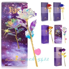 24K Eternal Gold Dipped Foil Rose Flower with Gift Box for Lover Mother's Day