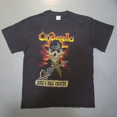 Vtg 80s CINDERELLA T-Shirt Rock and Roll Forever Long Cold Winter Tour 1989 Tee