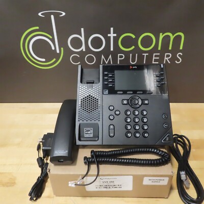 Polycom VVX-450 VVX 450 Business IP Phone 2201-48840-001 POE w/ Power Supply