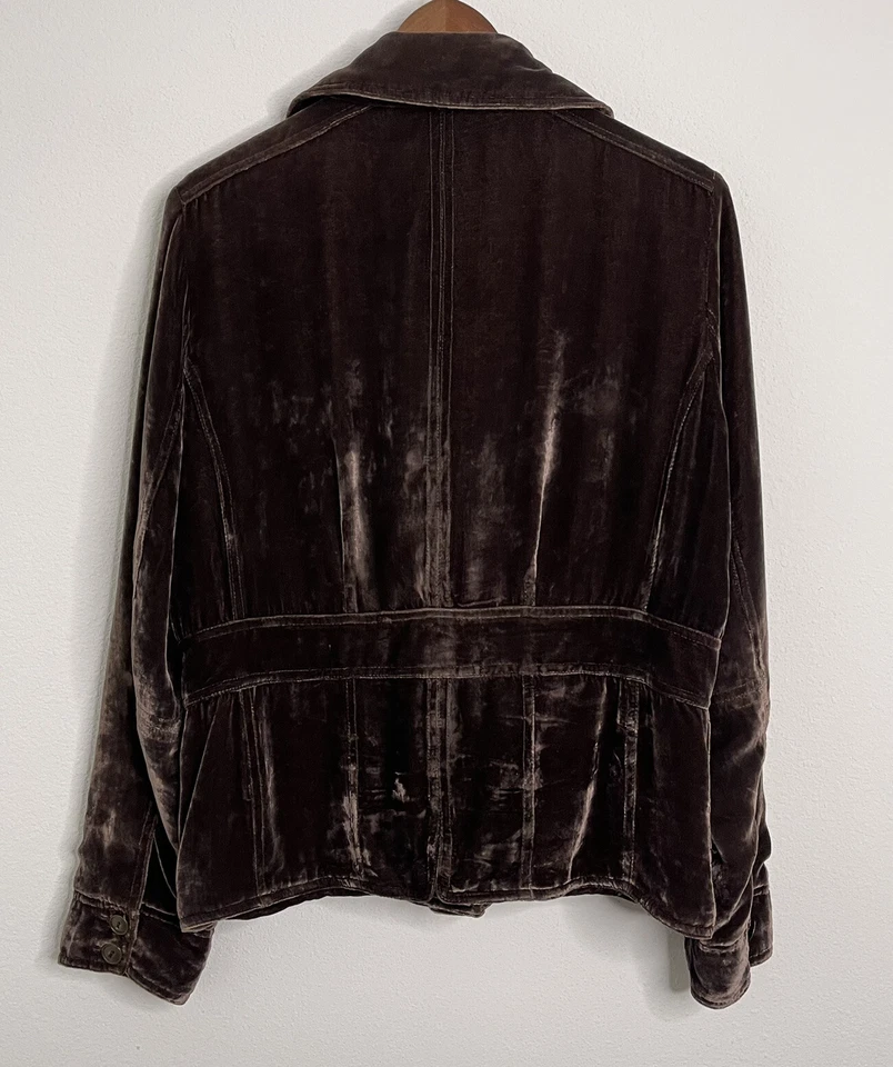 Chaqueta Blazer Elliot Lauren Mujer Talla 10 Marrón Mangas Largas Terciopelo Foto 2 de 4