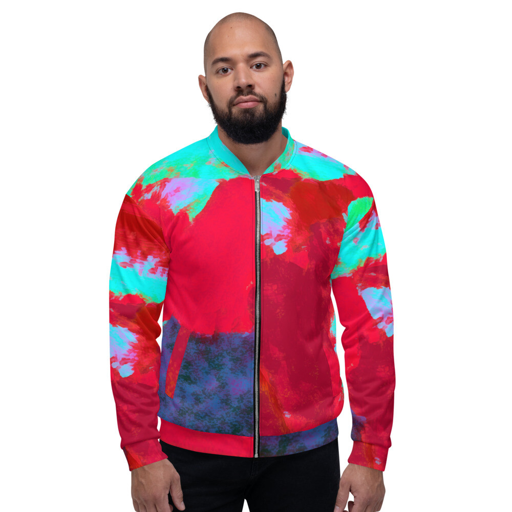 Unisex Jupiter Red Bomber Jacket-image