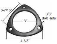 3"Header To 2.5"OD Aluminized 3 Bolt Gasket Style Collector Reducers With02 Bung