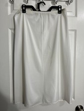 Vintage Lord  Taylor 5th Ave White Half Slip Skirt L Lace Pleated Trim USA Made
