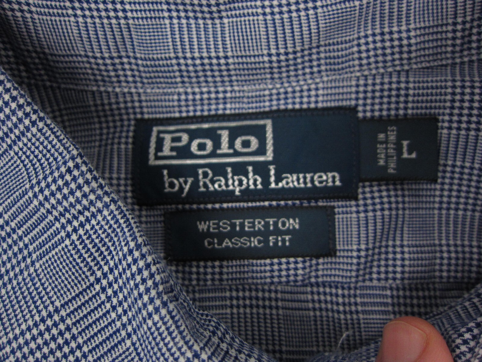 Camicia Ralph Lauren vintage adulto grande blu giallo pony uomo a quadri Westerton