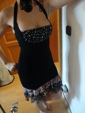 Salsa Tango Kizomba Swing Bodycon Kleid Etuikleid schwarz von Bebè Gr XS