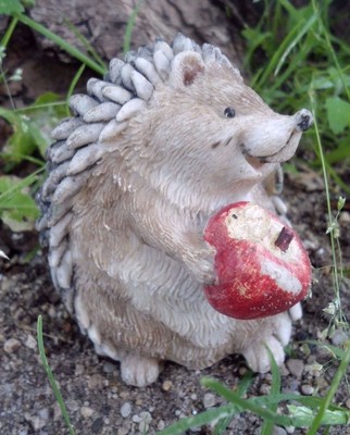 Latex hedgehog apple mold plaster concrete casting garden mould  4''H x 3''W