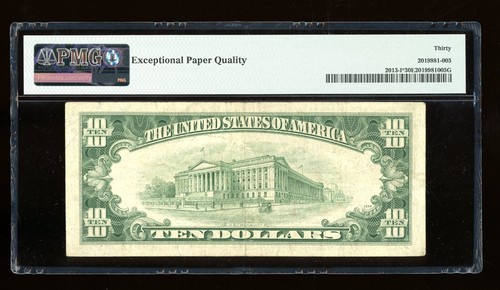 DBR 1950-C $10 FRN Minneapolis STAR Fr. 2013-I* PMG 30 EPQ Serial I01805032* - Picture 2 of 2