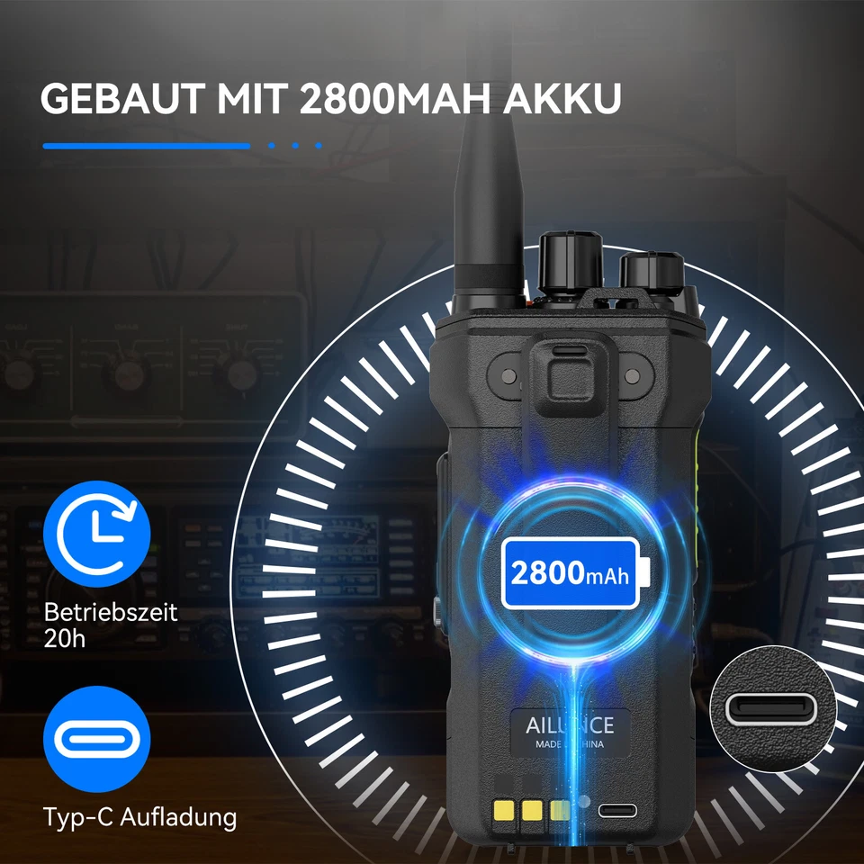 Retevis HA1UV Amateurfunk Dual Band IP67 Ham Funkgeräte 2800mAh Sub-PTT - Bild 4 von 4